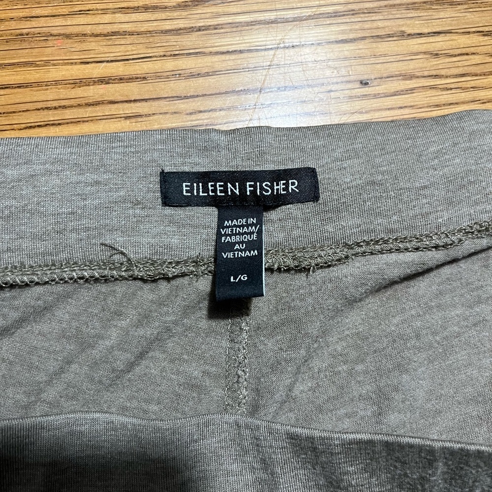 Eileen Fisher Taupe Lounge Wide-Leg Casual Pants Size Large - Picture 3 of 9